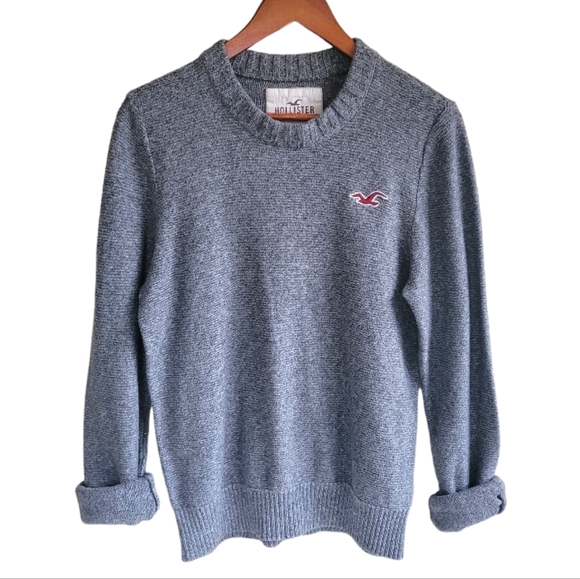 Hollister Sweaters - Hollister Crew Scoop Neck Knit Sweater Gray Preppy Classic XL